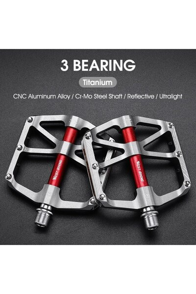 Choice دواسات الدراجات الفضية WEST BIKING CNC 3 Bearing، دواسات دراجات الطرق ...