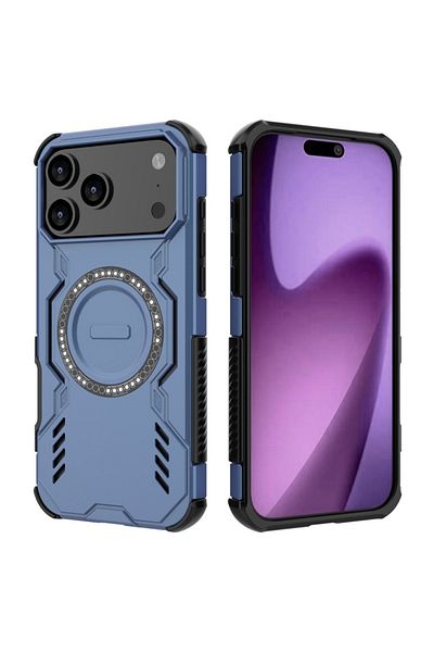 SKYDDAR INNOVATION Carcasă pentru iPhone 17 Pro Max, ArmorMag, Magsafe, set de autocolante, albastră