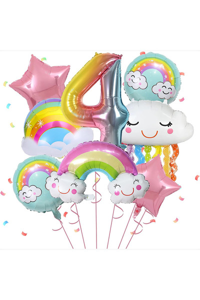 Choice Other 32inch rainbow 4 10 Pcs Rainbow Cloud Balloons Set 32inch Digit ...