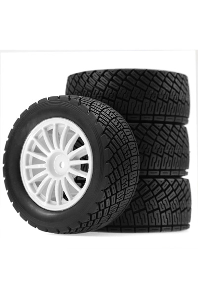 Choice طقم جنوط عجلات رالي أبيض مكون من 4 قطع، مقاس 80 مم، متوافق مع سيارات ا...