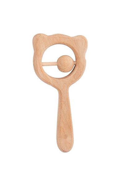 Choice Bear Single Ball Baby Music Rattle Toys Natural Beech Wood Chew Play Gym Hand Grab Ability Training