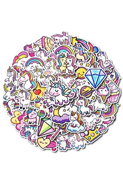 Choice 50 قطعة من ملصقات جرافيتي كرتونية لطيفة على شكل حيوانات يونيكورن للهوا...