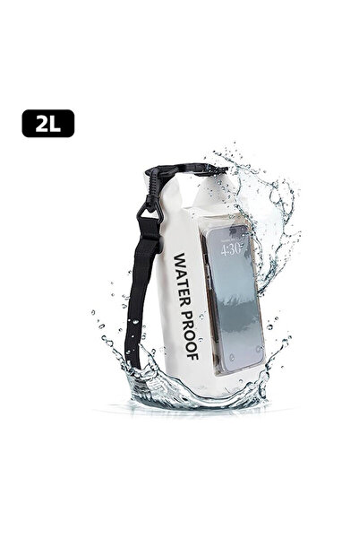 Choice حقيبة جافة أرجوانية سعة 2 لتر مزودة بشاشة تعمل باللمس وحقائب مقاومة للماء للرحلات والتجديف وركوب الأمواج والتجديف بالكاياك في الهواء الطلق