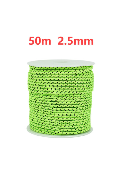 Choice حبل باراكورد عاكس بطول 50 مترًا وعرض 2.5 مم، بطول 20/50 مترًا، للاستخد...