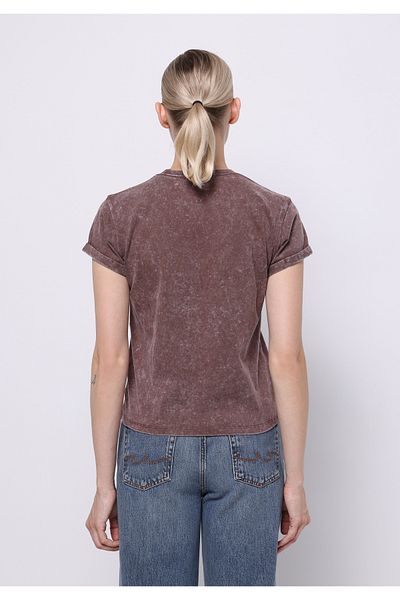 Colin's Tricou maro cu mânecă scurtă pentru femei, cu gât rotund, slim fit