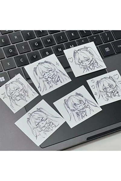 Miniso 6 قطع من ملصقات هاتسون ميكو المعدنية، ملصقات أنمي محيطية مخصصة مقاومة ...