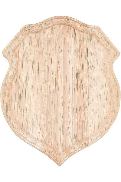 Choice AECH04-12171 Nature Wood Plaque Unfinished Wooden Plaque 4.7x5.9x0.7 inch Shield Shape Wood Decorati