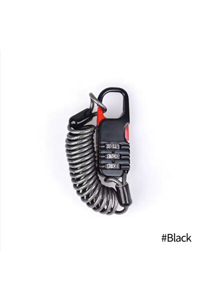 Choice حبل أمان أسود مضاد للسرقة للدراجة النارية مزود بكلمة مرور مكونة من ثلا...