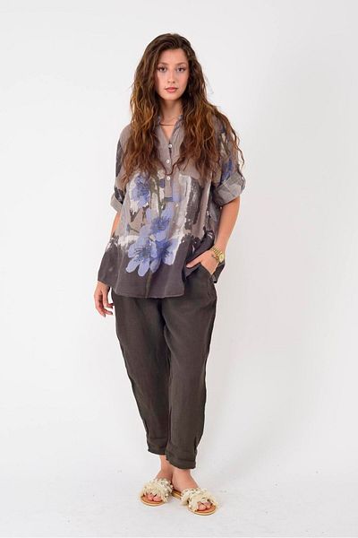 Park Moda 15455F-68 Splash Flower Pattern Shirt