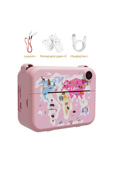 choice2 كاميرا رقمية فورية للأطفال باللون الوردي الداكن مناسبة لتصوير الصور ا...