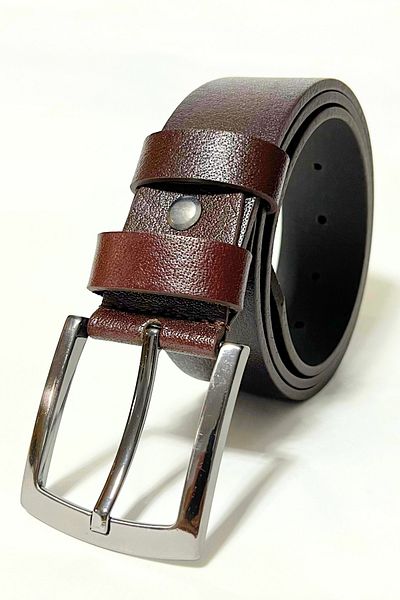 Parscraft Genuine Buffalo Leather Men's Belt 4 cm Brown Jeans Fabric Trousers Sports Belt