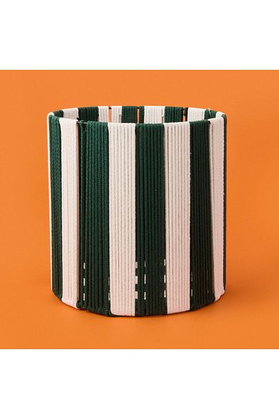 Simple Living Nautical Fun Cylinder Decorative Basket - White / Green - 30X30 cm