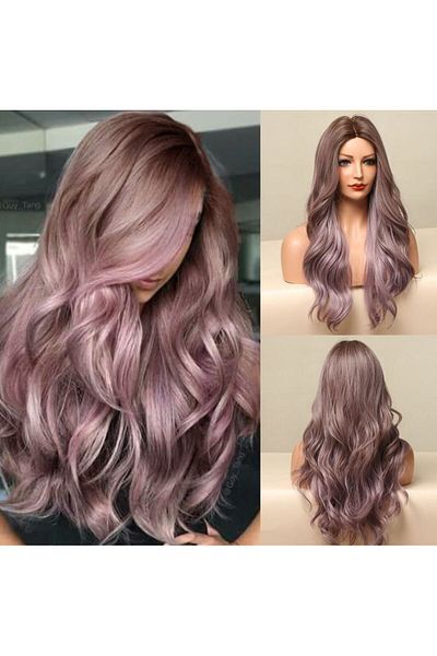 WildFashion Earthy pink wig with long slightly wavy hair PER115-20