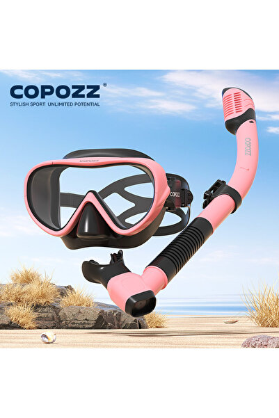 Choice مجموعة قناع الغوص الاحترافي COPOZZ باللون الوردي والأسود، قناع الرؤية ...