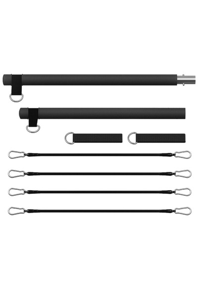 Choice12 مجموعة تمارين بيلاتيس سوداء اللون من 7 قطع مع أشرطة مقاومة، تمارين ب...