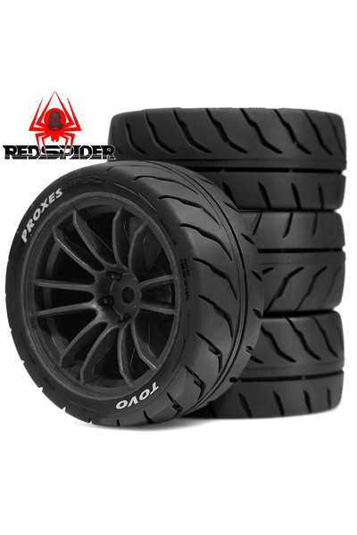 Choice طقم عجلات إطارات أسود مكون من 4 قطع، قطر خارجي 68 مم، سداسي 12 مم، متو...