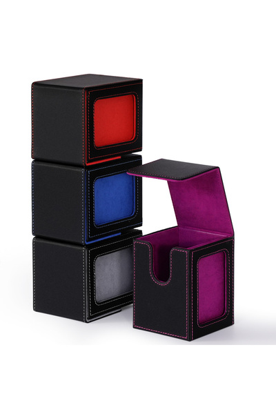 Choice BK-BU-RD-VK 4 pack Card deck box with display window, Hold 120 + Single sleeved cards,Magnetic closu