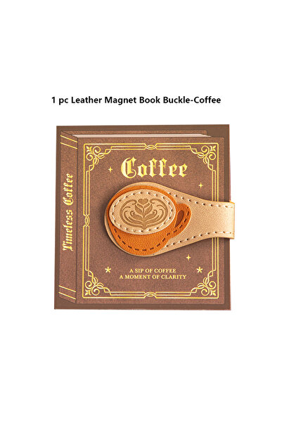 Choice علامة مرجعية جلدية مغناطيسية على شكل وردة قهوة عتيقة، قطعة واحدة، حامل...