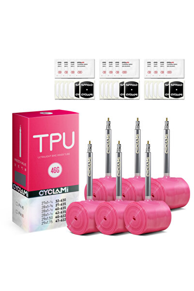 Choice صمام بريستا 45 مم 6 قطع للحصى CYCLAMI أنبوب داخلي خفيف الوزن للدراجات 46 جرام للحصى 700C X 32C 3