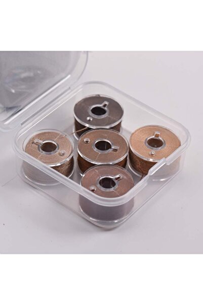 Choice 5 قطع من خيوط بكرة ماكينة الخياطة مسبقة اللف من سلسلة BrownSery، 5 قطع/صندوق، مع خيط بوليستر 40S2، أسود وأبيض