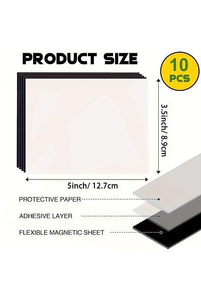 Choice 3.5x5 Inch 10 PCS 10 PCS 16Mil 3.5x5 Inch 89x127mm Self Adhesive Magnetic Paper Sticky with Adhesive