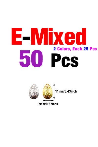 Choice7 Mix E MNFT 50Pcs Spinner Blade Bait Kit DIY Metal Fishing Lure Making...