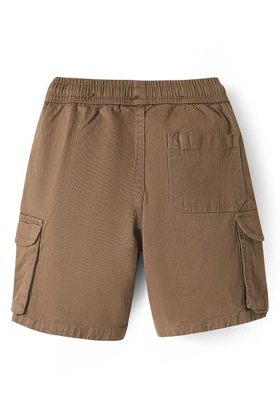 Pine kids Cotton Elastane Woven Solid Shorts - Brown