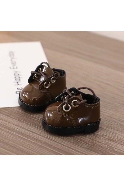 Choice أحذية جلدية بدون دمية - بني إكسسوارات دمية لابوبو 3.8 سم أحذية قماشية ...