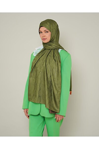 LEİLA SCARF Double Sided Silk Jacquard Shawl H Pattern