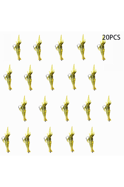 Choice 20 قطعة صفراء 20 قطعة إيسكا طُعم الروبيان الاصطناعي الناعم لصيد الأسما...