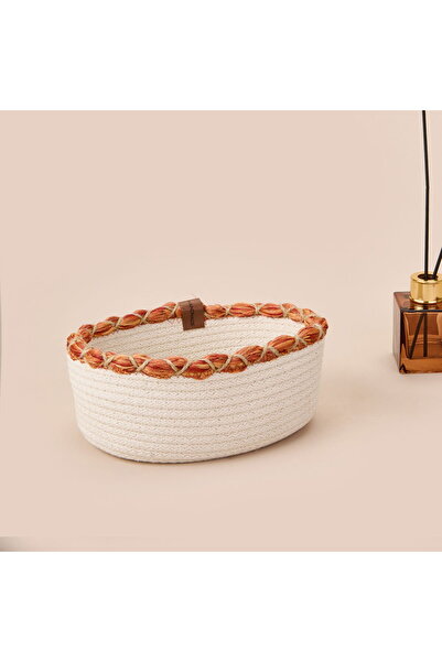 Simple Декоративний кошик Living Urban Delight - кремовий / помаранчевий - 21x8 см