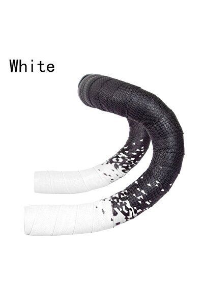 Choice شريط مقود دراجة أبيض مضاد للاهتزاز مصنوع من مادة إي في إيه المنحنية، أ...