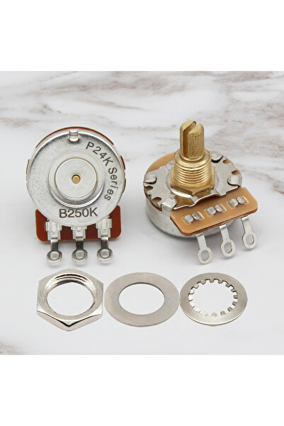 Choice6 Short Shaft B250K FLEOR 2PCS Guitar Potentiometers Fine 24-spline Bra...