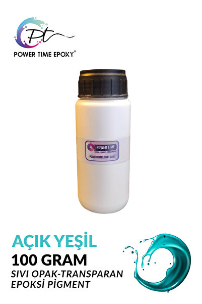 POWER TIME EPOXY Opak & Transparan Sıvı Pigment Boya 100 gram / Açık Yeşil / ...