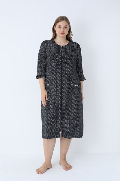 ROMEO LİFE Women's Plus Size Cotton Viscose Fabric Patterned Dress 8050