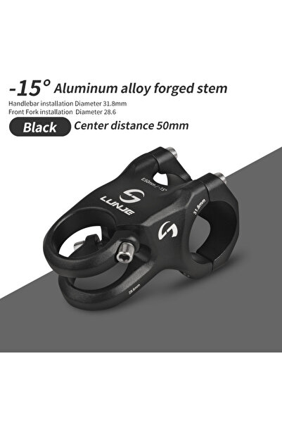 Choice Black 31.8x50mm LUNJE 31 8 Mountain Bike Stem -15 Degrees Aluminum All...