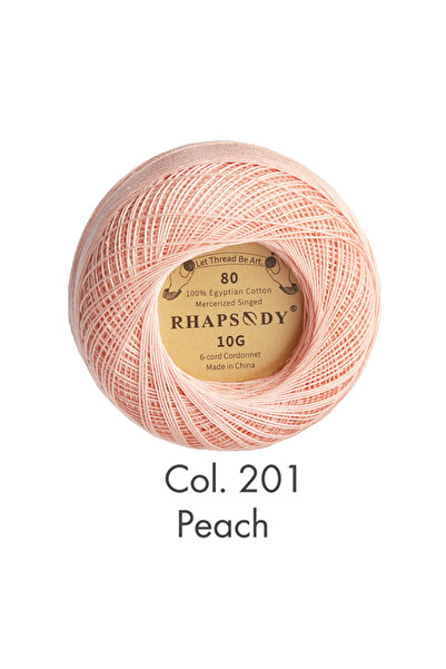 Choice 201 خيط كروشيه Peach Rhapsody Premium مقاس 80 قطني 100% مصري مرسر محرو...