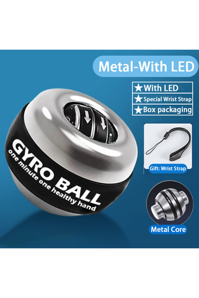 Choice كرة جيروسكوب معدنية مزودة بمصابيح LED لتدريب المعصم وتقوية المعصم وتدر...
