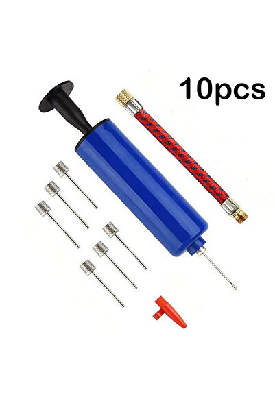 Choice مجموعة من 10 قطع من مضخة كرات الهواء اليدوية الصغيرة المحمولة القابلة للنفخ مع إبرة لسلة كرة القدم.