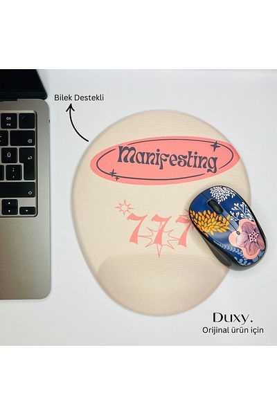 Duxy Manifest Wrist Supported Mouse Pad, Non-Slip Base, Comfortable and Soft Mousepad for Home Office and Gaming