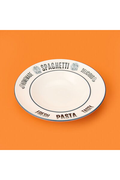 MATMEL Kitchen Spaghetti Pasta Pasta Plate - White - 27 cm