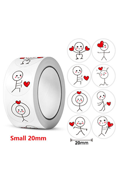 Choice 20 مم - 500 قطعة 500 قطعة 20 مم لفة ملصقات مكافأة الكرتون ملصقات الحب ...