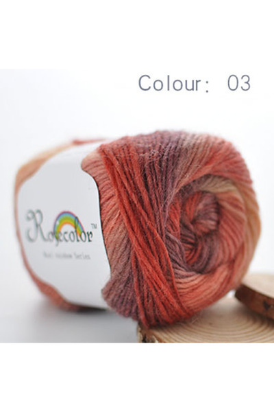 Choice 03 100% Wool Yarn Rainbow Color for Hand Knitting Crochet Plush Thickn...