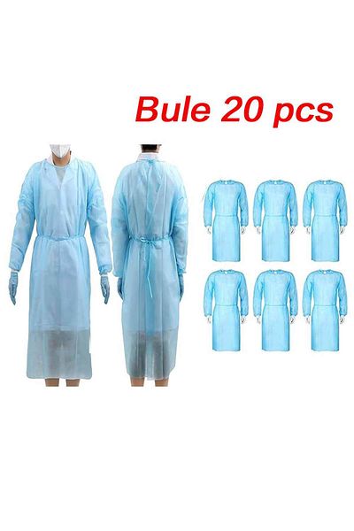 Choice Blue 20pcs 10/20 pcs Set Disposable Isolation Gowns Set Non-woven Protective Coveralls Bouffant with