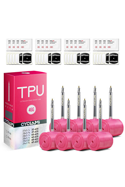 Choice صمام بريستا 45 مم 8 قطع للحصى CYCLAMI أنبوب داخلي خفيف الوزن للدراجات 46 جرام للحصى 700C X 32C 3