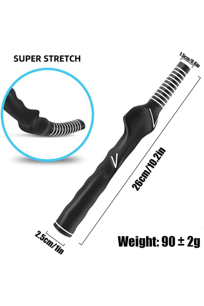 PGM مقابض مضارب الجولف السوداء، مقبض تدريب التأرجح المطاطي القياسي، أداة مساع...