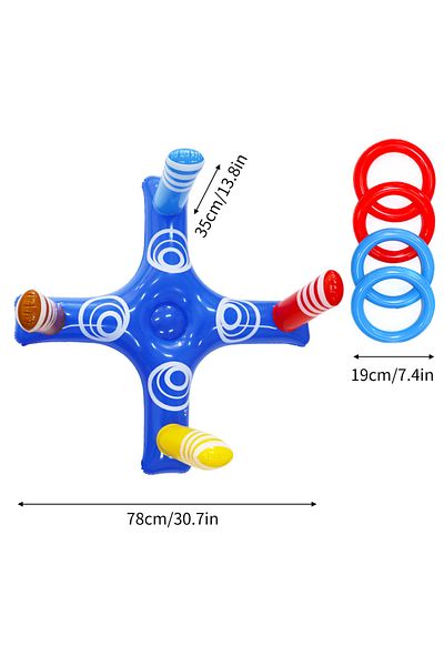 Choice Blue Summer Sport Swimming Inflatable Ring Toss Game Floating Pool Toys for Kids Adult Water Accesso