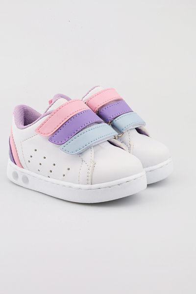 moon glow Pink-Purple Orthopedic Lighted Velcro Lightweight Comfortable Soft Flexible Baby Girl First Step Shoes