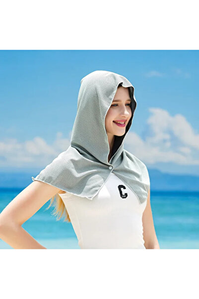 Choice منشفة تبريد رمادية بغطاء للرأس، مناشف تبريد سريعة الجفاف وماصة للرقبة ...