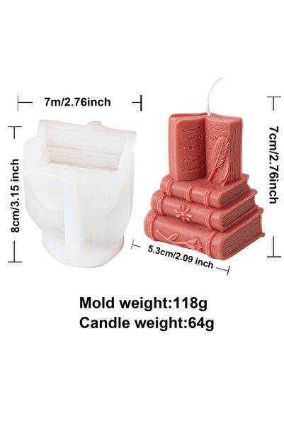 Choice3 قالب كتاب 5 قوالب شمعة سيليكون ثلاثية الأبعاد للكتاب، قالب صب الجص ال...